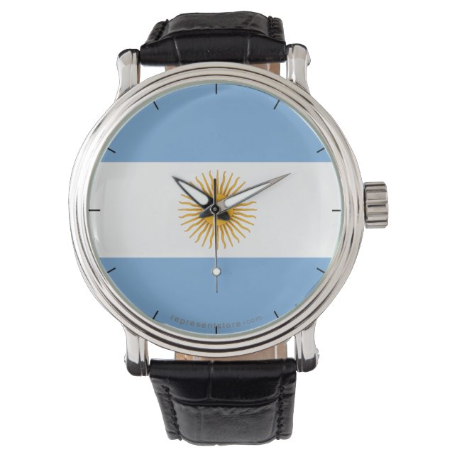 Reloj De Pulsera Bandera lisa de Argentina (Anverso)