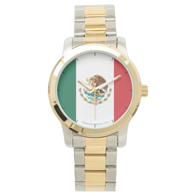 Reloj De Pulsera Bandera lisa de México (Anverso)