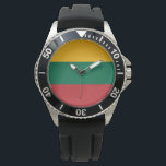 Reloj De Pulsera Bandera lituana<br><div class="desc">Este diseño presenta la bandera nacional de Lituania, país de la región báltica de Europa. El país está situado a lo largo de la costa sudeste del Mar Báltico, al sureste de Suecia y Dinamarca. Lituania está rodeada por Letonia al norte, Belarús al este y al sur, Polonia al sur...</div>