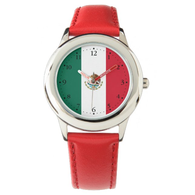 Reloj De Pulsera Bandera Mexicana (Anverso)
