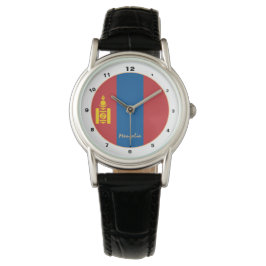 Reloj De Pulsera Bandera mongola y diseño de moda y Mongolia
