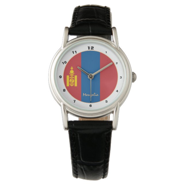 Reloj De Pulsera Bandera mongola y diseño de moda y Mongolia (Anverso)