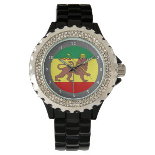 Reloj De Pulsera Bandera musical del reggae rastafari