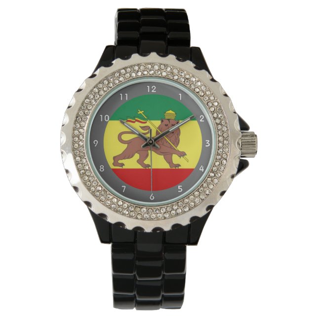 Reloj De Pulsera Bandera musical del reggae rastafari (Anverso)