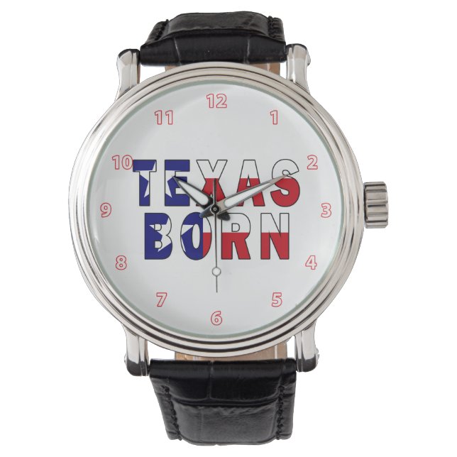 Reloj De Pulsera Bandera nacida en Texas (Anverso)
