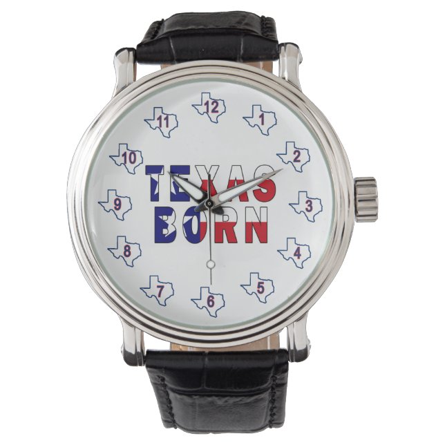 Reloj De Pulsera Bandera nacida en Texas (Anverso)