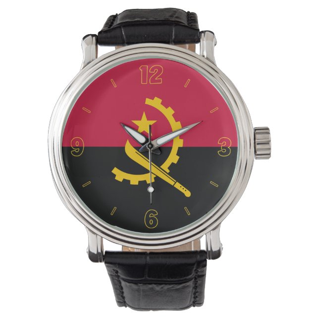 Reloj De Pulsera Bandera nacional de Angola elegante patriota (Anverso)