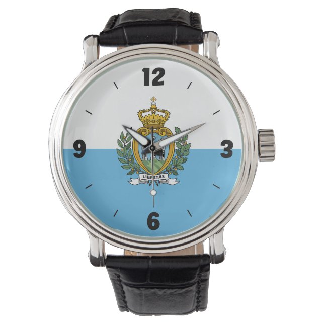 Reloj De Pulsera Bandera Nacional de San Marino Elegante Patriótico (Anverso)