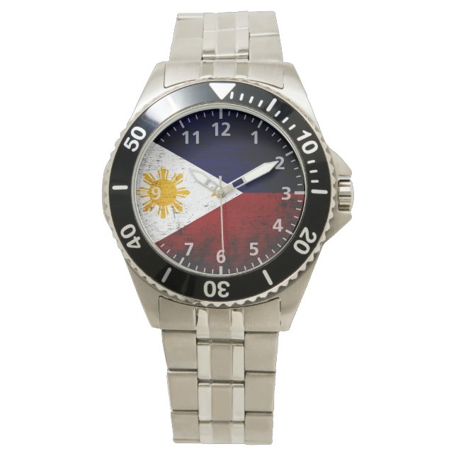 Reloj De Pulsera Bandera negra de Filipinas (Anverso)