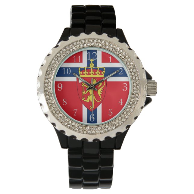 Reloj De Pulsera Bandera noruega, bandera de Noruega, escudo de arm (Anverso)