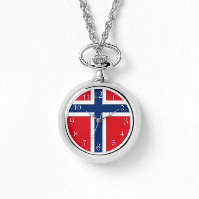 Reloj De Pulsera Bandera noruega, bandera de Noruega, pabellón nórd (Anverso)