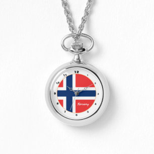 Reloj De Pulsera Bandera noruega moderna y diseño de moda y Noruega