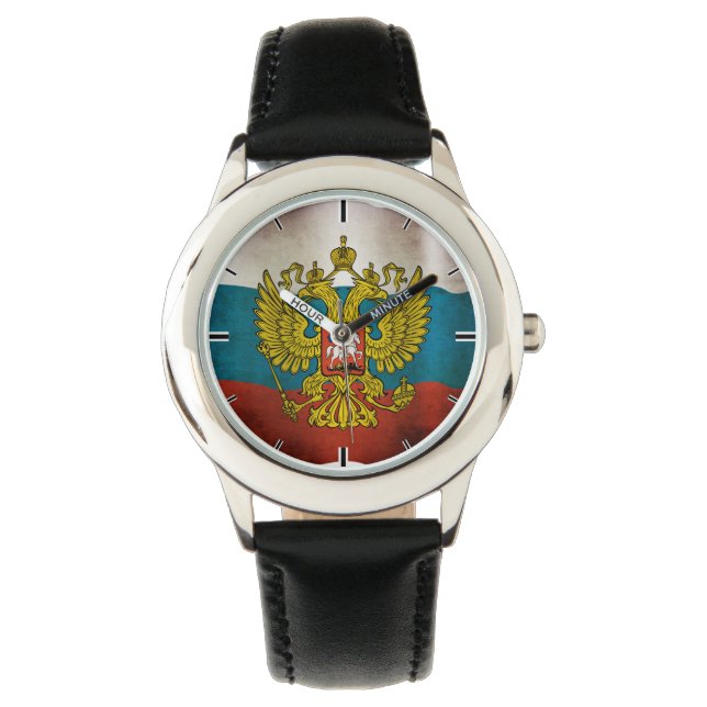 Reloj De Pulsera Bandera ondeando Rusia (Anverso)
