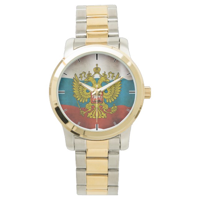 Reloj De Pulsera Bandera ondeando Rusia (Anverso)