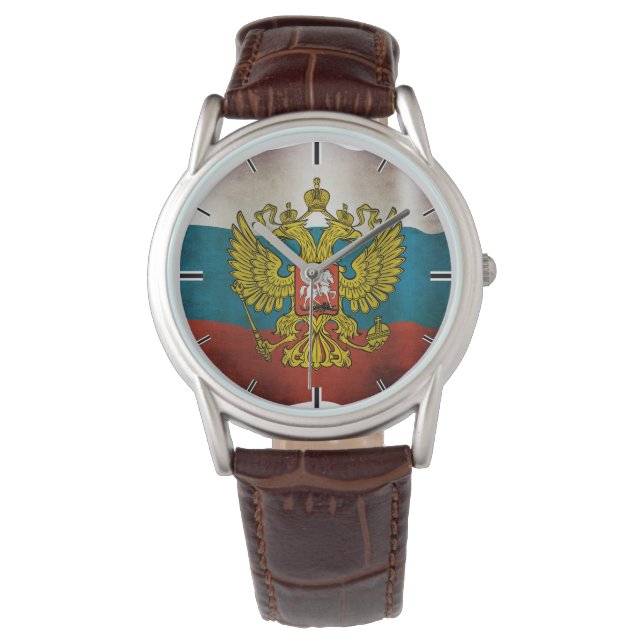 Reloj De Pulsera Bandera ondeando Rusia (Anverso)