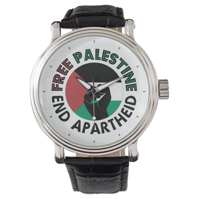 Reloj De Pulsera Bandera Palestina del Apartheid (Anverso)