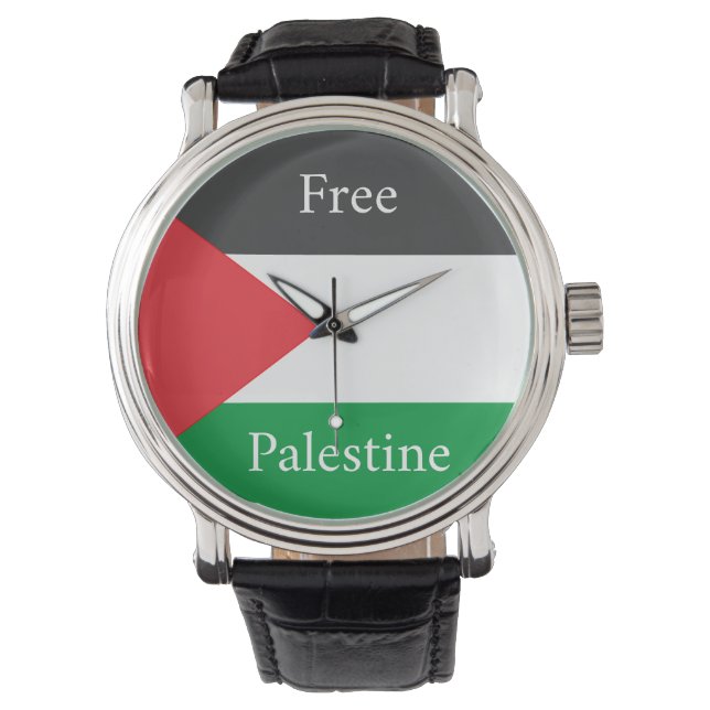 Reloj De Pulsera Bandera palestina Free Palestine personalizada (Anverso)
