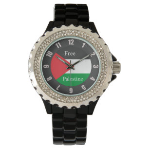 Reloj De Pulsera Bandera palestina personalizada Ronda Palestina Li