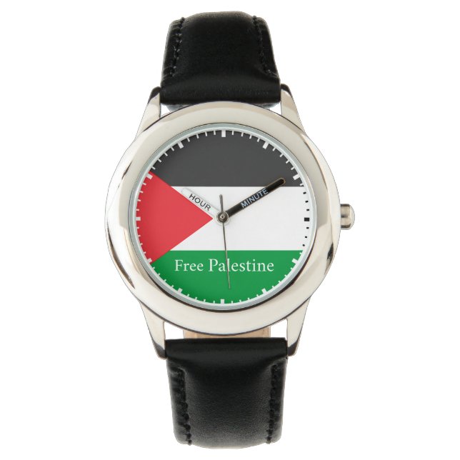 Reloj De Pulsera Bandera palestina Ronda libre de Palestina C Pocke (Anverso)