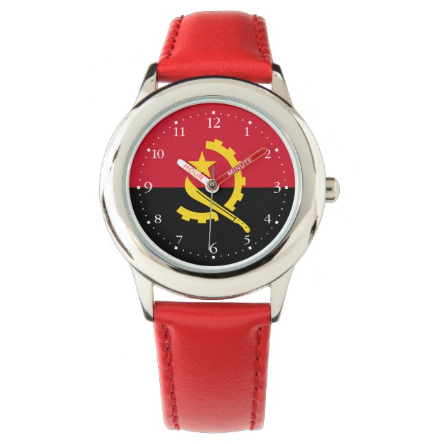Reloj De Pulsera Bandera patriótica angoleña (Anverso)