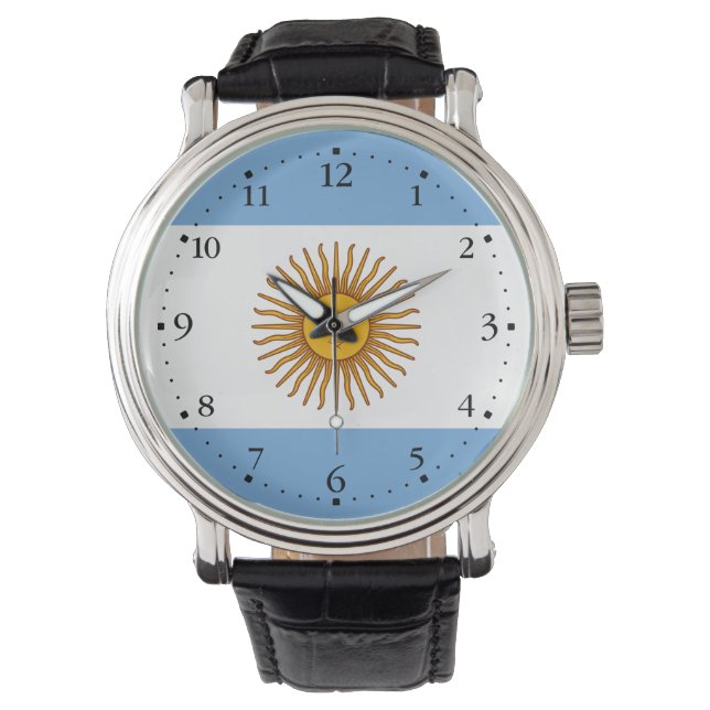 Reloj De Pulsera Bandera Patriótica Argentina (Anverso)
