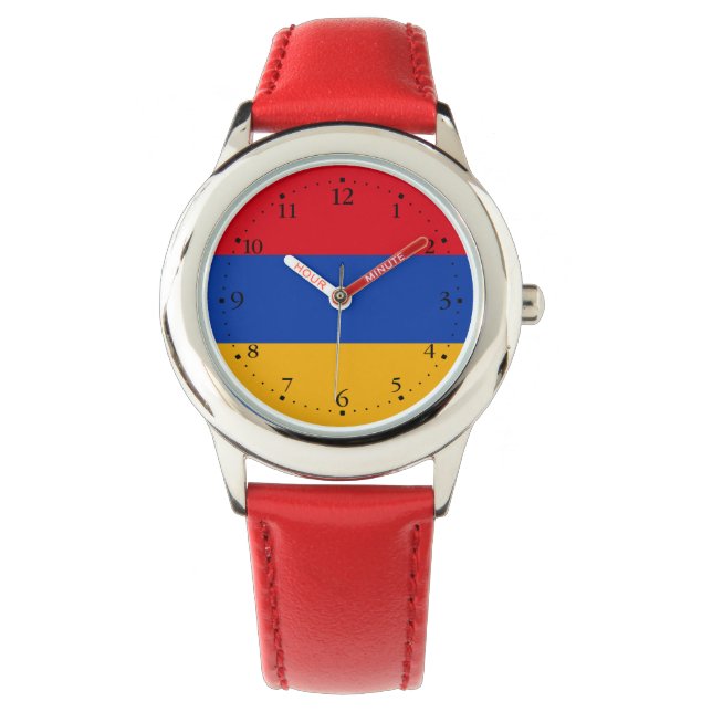 Reloj De Pulsera Bandera patriótica armenia (Anverso)