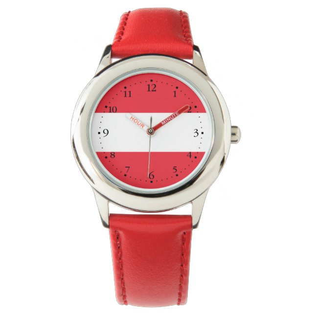 Reloj De Pulsera Bandera patriótica austríaca (Anverso)