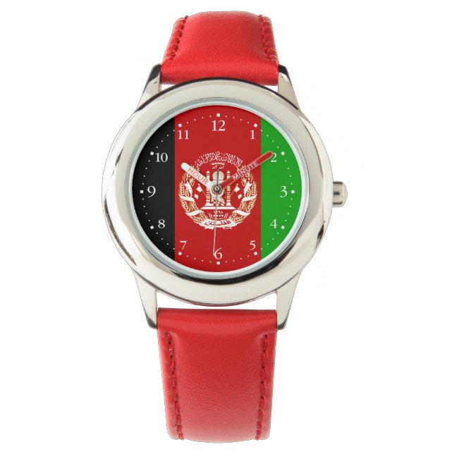 Reloj De Pulsera Bandera patriótica de Afganistán (Anverso)