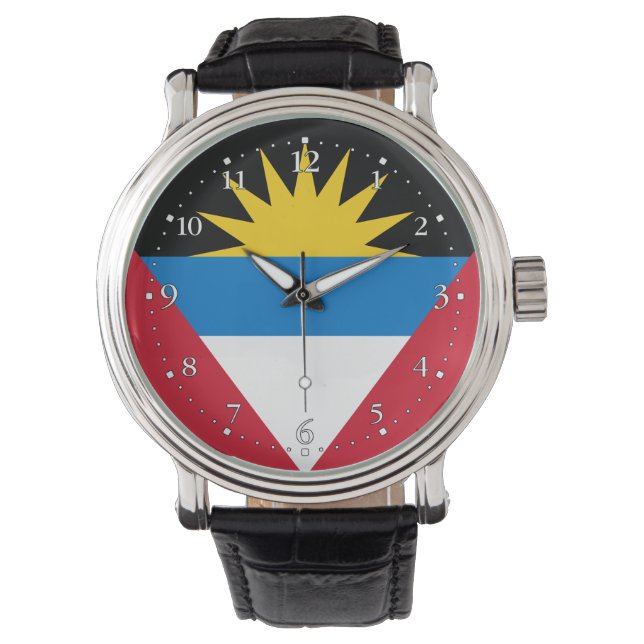 Reloj De Pulsera Bandera Patriótica de Antigua y Barbuda (Anverso)
