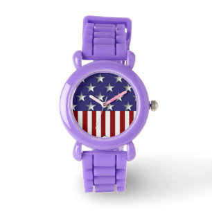 Reloj De Pulsera Bandera Patriótica de Estrellas y Rayas