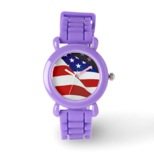 Reloj De Pulsera Bandera Patriótica de Estrellas y Rayas