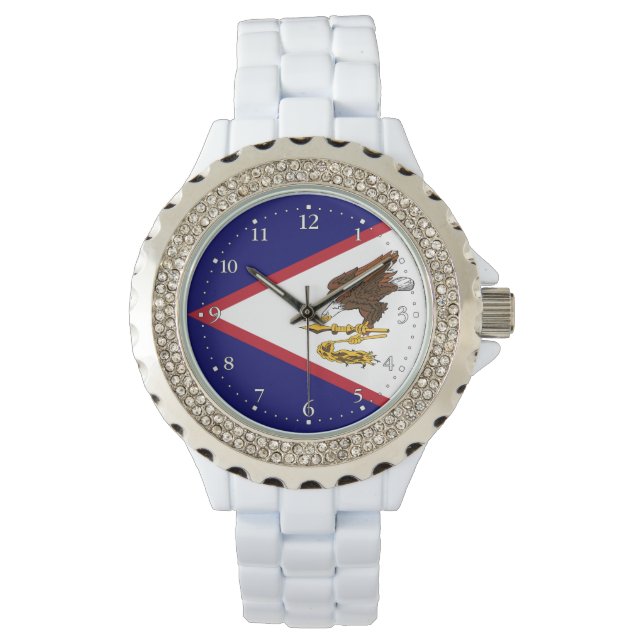 Reloj De Pulsera Bandera Patriótica de Samoa Americana (Anverso)