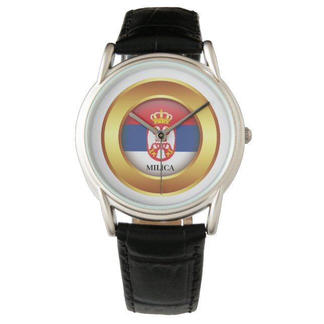 Reloj De Pulsera Bandera patriótica de Serbia (Anverso)