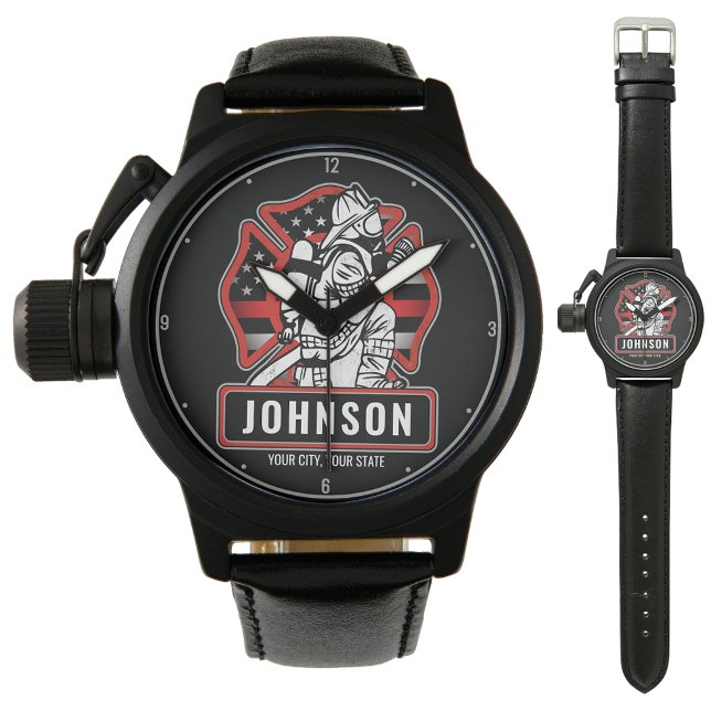 Reloj De Pulsera Bandera Patriótica del Departamento de Bomberos Pe (Subido por el creador)