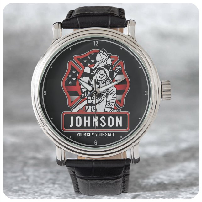 Reloj De Pulsera Bandera Patriótica del Departamento de Bomberos Pe (Subido por el creador)