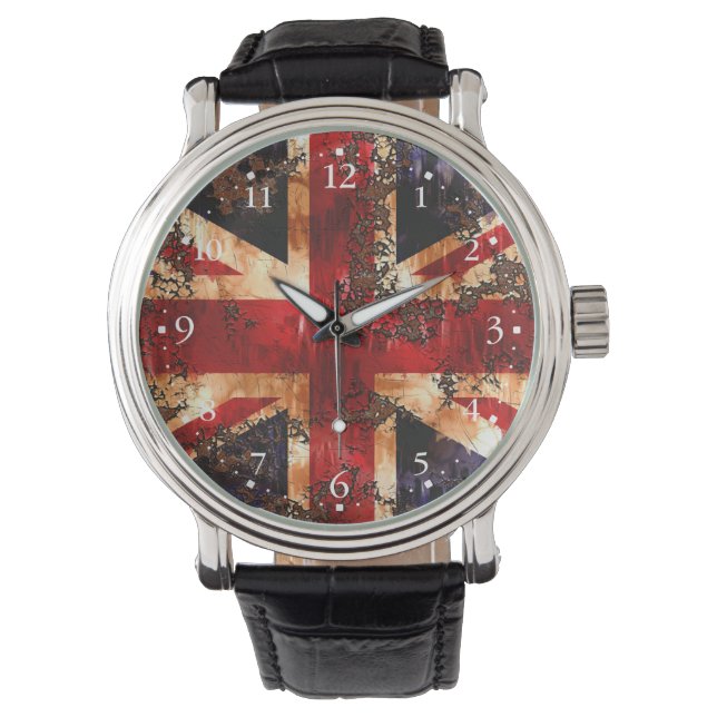 Reloj De Pulsera Bandera Patriótica del Reino Unido (Anverso)