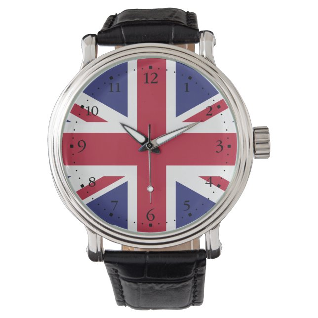 Reloj De Pulsera Bandera Patriótica del Reino Unido (Anverso)