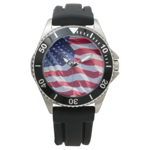 Reloj De Pulsera Bandera patriótica estadounidense de Guay masculi
