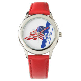 Reloj De Pulsera Bandera Patriótica Personalizada de los Estados Un