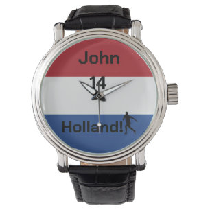 Reloj De Pulsera Bandera Personalizada de Holanda Fútbol Orgullo