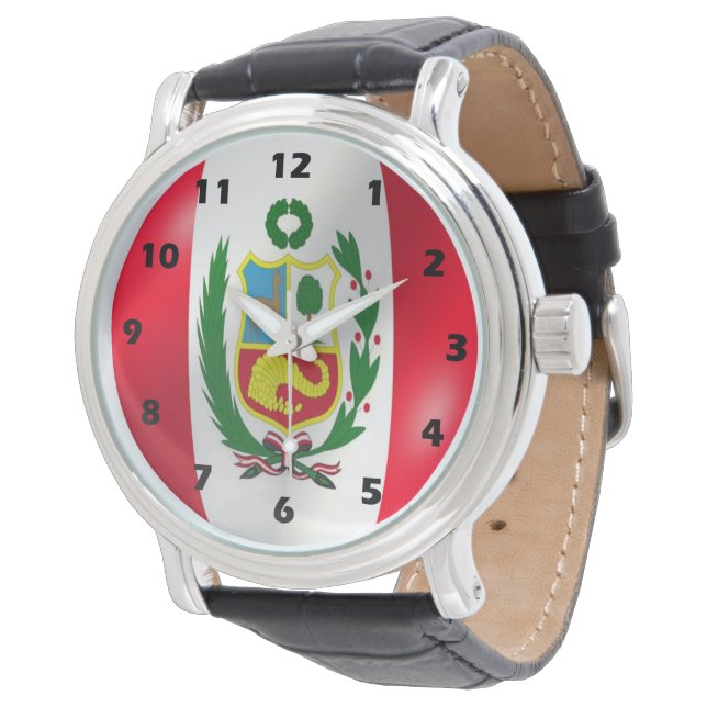 Reloj De Pulsera Bandera peruana (Angular)