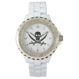 Reloj De Pulsera Bandera Pirata Calavera Espadas Cruzadas