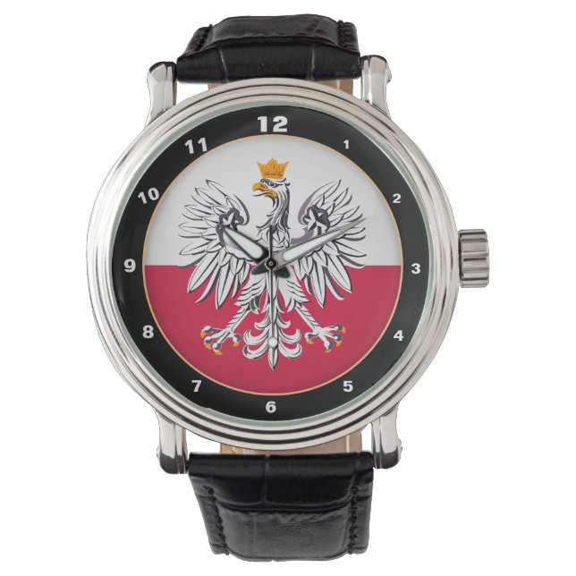 Reloj De Pulsera Bandera polaca elegante, águila, diseño/moda polac (Anverso)
