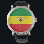 Reloj De Pulsera Bandera rastafariana rasta etíope<br><div class="desc">Los colores rojo, verde y amarillo representan la bandera del rastafari, pero también es una bandera de Etiopía. Este es un regalo de alta calidad de Rasta y un gran diseño para todos los rastafaris. Visite nuestra tienda para encontrar más regalos geniales de rasta y otras ideas de regalo de...</div>