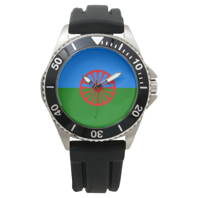 Reloj De Pulsera Bandera romaní (Anverso)