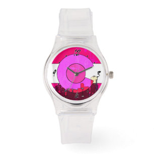 Reloj De Pulsera Bandera rosa Colorado Denver Skyline Watch rosa