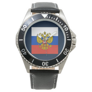 Reloj De Pulsera Bandera rusa águila imperial ortodoxa rusa