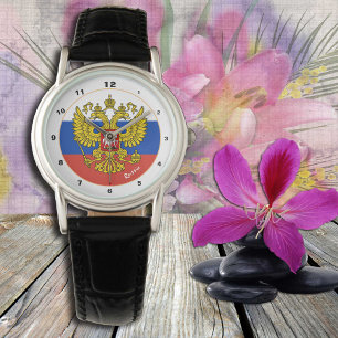 Reloj De Pulsera Bandera rusa y moda de moda Р о с с и я