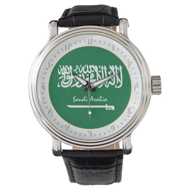 Reloj De Pulsera Bandera saudita y moda y diseño de moda en Arabia  (Anverso)