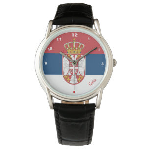 Reloj De Pulsera Bandera serbia y deportes de moda